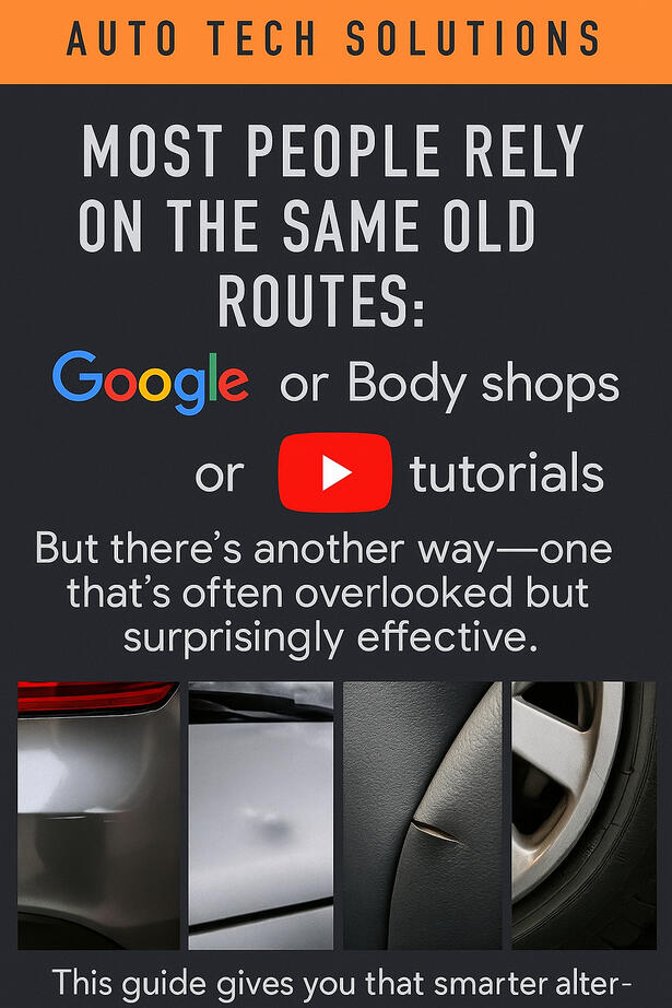 Infographic highlighting the common mistakes of relying on Google or YouTube tutorials for fixing cosmetic car damage